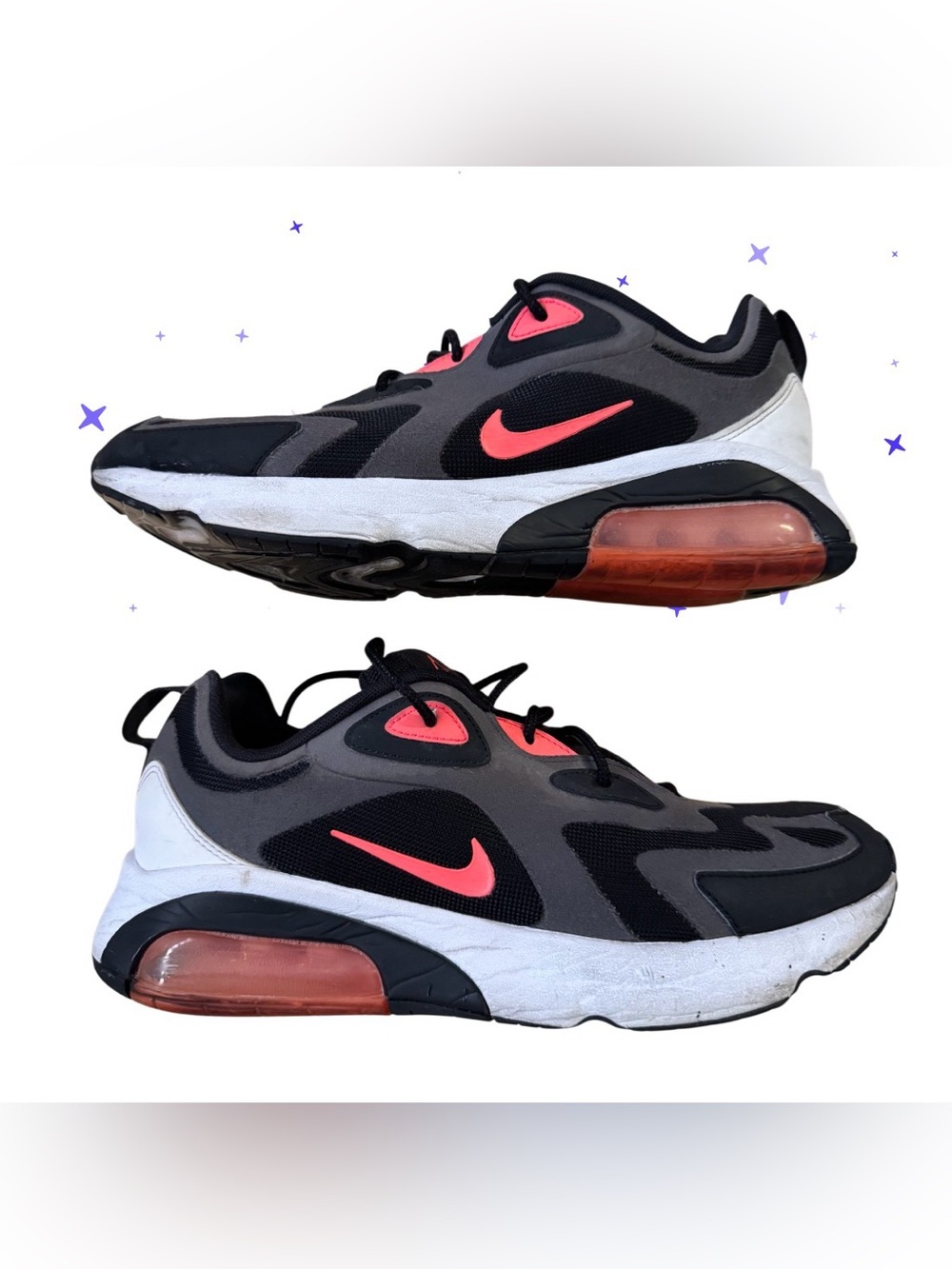 Nike Air Max 200 in Thunder Grey & Hot Punch  EUC Men’s Size 11